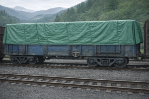 Railway Wagon Covering with durable tarpaulin for coal, clinker and fertilizer cargo transportation in India